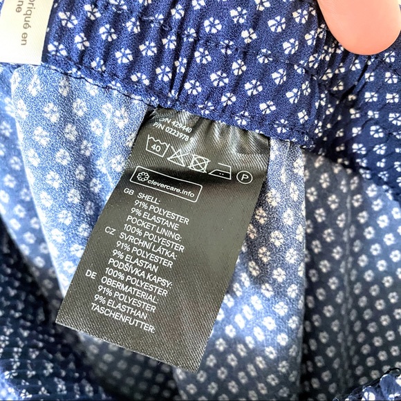 H&M Boho Harem Pants Blue White Flowers XS - Picture 4 of 6